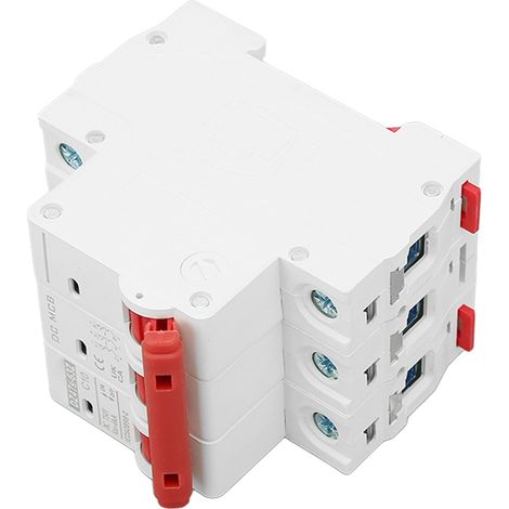 Disjoncteur miniature DZ47s-63Z C10 3P 10A 750V DC pour systèmes photovoltaïques solaires, montage sur rail DIN, pouvoir de coupure 6000A basse tension. (1/5)