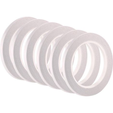6 rouleaux ruban adhésif double face ruban adhésif pour la couture, l'artisanat, le travail manuel, 6mm x 25 mètres chaque rouleau (1/5)
