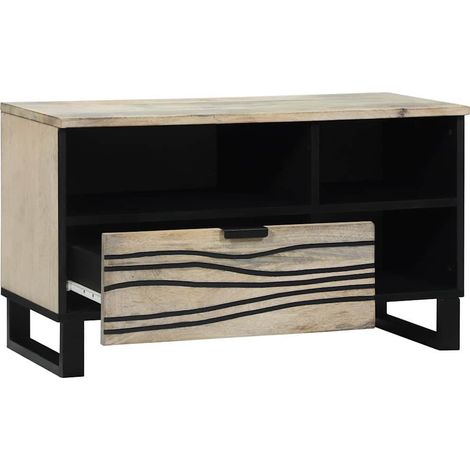 Unites TV,Banc Tv Moderne,Meuble De Rangement avec tiroir Blanc 80 x 33 x 46 cm Bois d'ingénierie CFW51541 (1/5)