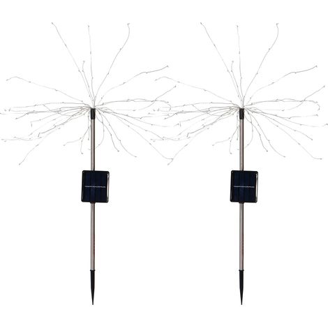 2er-Set Solar-Gartenleuchten für den Außenbereich, dekorative Rasenleuchten, Weihnachtsbeleuchtung, farbige Lichter (1/5)