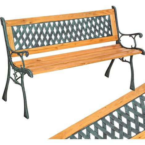 Banc de jardin 2 places en bois naturel marron