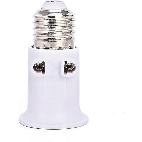 Adaptateur de douille E27 ignifugé PBT avec prise européenne-White