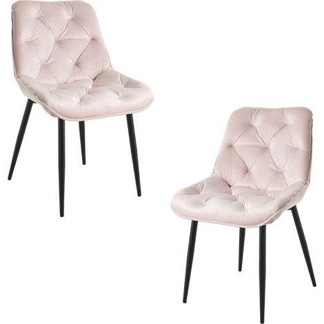 Packs Sillas Comedor - Pack 2 Sillas Miska Terciopelo - Rosa (1/5)