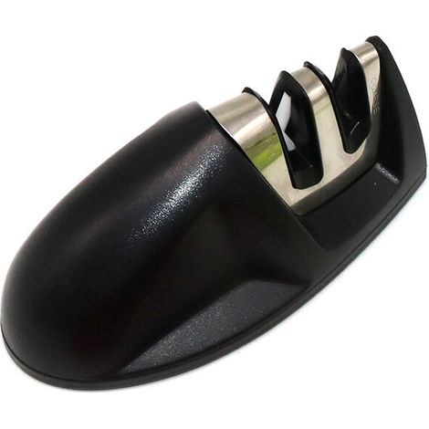 Lntyq Aiguiseur de Cuisine Professionnel 2 en 1 Manuel Aiguiseur pour Couteaux en Acier Inoxydable et céramique de Toutes Tailles,Base Anti-dérapante Noir (1/5)