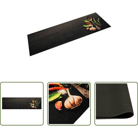 vidaXL Samt - Küchenteppich Waschbar Gewürze 45x150 cm Samt (1/5)