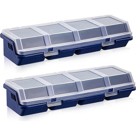 Boîte de rangement pour mini vis et pièces détachées, en matériau recyclé, 400 g, bleue (1/4)