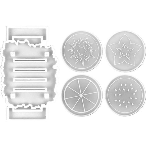 Silikon-Untersetzerform zum Selbermachen, kompatibel mit Epoxidharzformen, Platzsets, Tabletts und Regalen sowie UV-Harz.