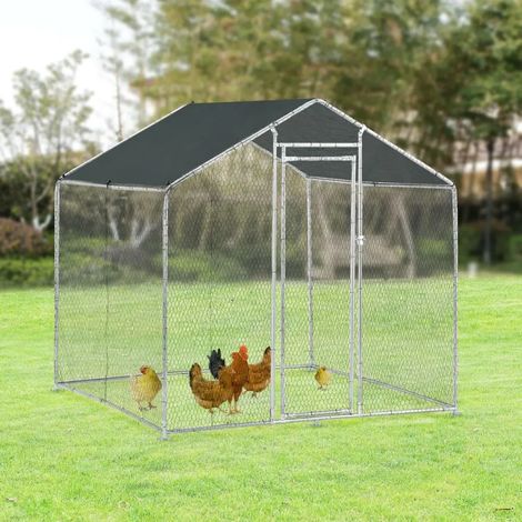 Enclos pour volailles 2x2x2m - 4m² en tube galvanisé et toile PE imperméable
