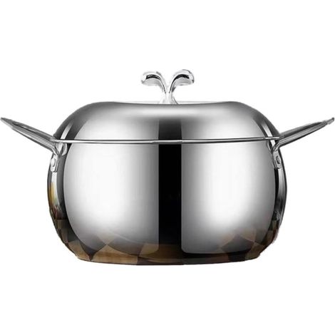 Marmite En Acier Inoxydable - 12 L - Couvercle Inclus - Pour Préparation De Soupes Et Bouillons - Usage Cuisine Domestique - 1 Pièce (1/5)