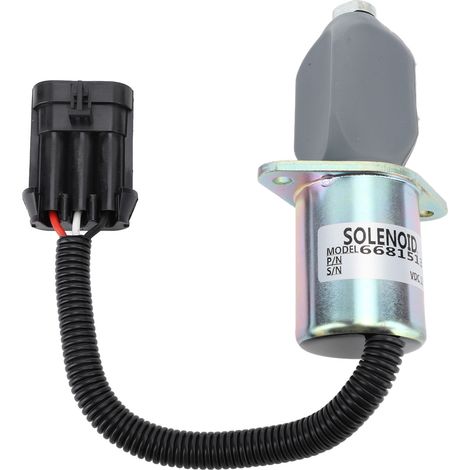 12V Solénoïde d'Arrêt Carburant 6681513, Robinet de Coupure Carburant Anti-Perturbation Précis pour Générateur, Pièce de Remplacement (1/5)