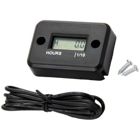 Compteur horaire numérique LCD pour moto, quad, tondeuse – Résistant à l'eau – Installation facile – Suivi précis des heures de fonctionnement