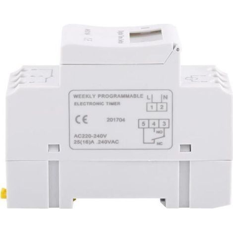 Timer settimanale/giornaliero CA 220V, montaggio su guida DIN, pannello elettrico - POU HB17485 (1/2)