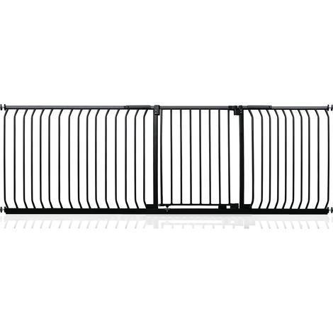 Safetots Elite Pressure Safety Gate, 234cm - 243cm, Matt Black, Pressure Fit Stair Gate