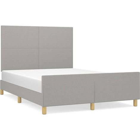 Lit avec tête de lit Gris clair 140x190 Tissu (1/5)