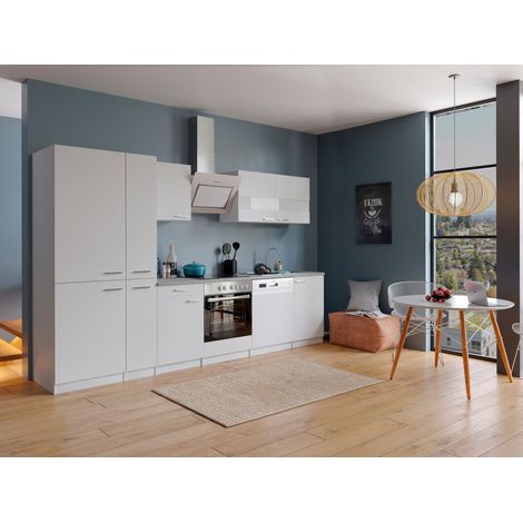Cuisine Kitchenette Bloc cuisine intégrée Blanc Malia 310 cm Respekta