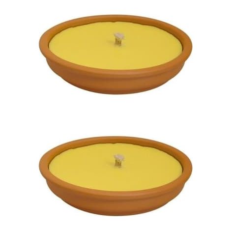 Lot de 2 bougies anti-moustiques à la citronnelle en terre cuite (1/5)