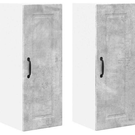 Meuble mural de cuisine,Armoire de cuisine 2 pcs Gris béton 30 x 31 x 80 cm CFW88671 (1/5)