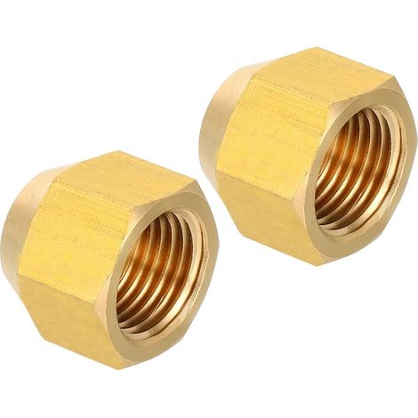 1/2-20 Unf Bouchon de Compression en Laiton, 2 Pièces Valve d'Arrêt Externe à 45 Degrés pour Raccord Tube Bride Climatiseur Hvac - UNF (1/5)