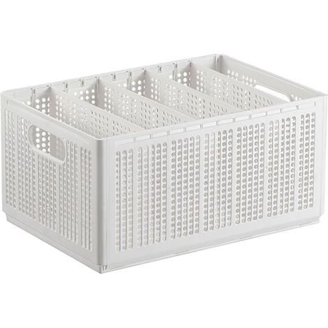 Rangee Pliable Boîte de Rangement Pantalons Blanc Pur Séparateurs Ajustables Diviseurs Robustes Tiroir Armoire Chambre 5 Casiers 4 Cloisons (1/5)