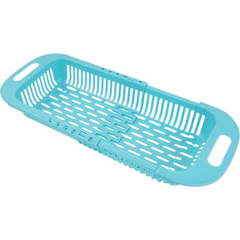 Égouttoir à vaisselle coulissant avec panier d'égouttage, porte-couverts portable pour le rangement et l'organisation de la cuisine (1/5)