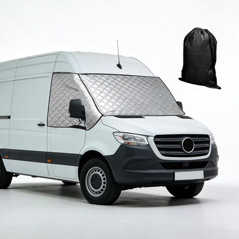 Tapis de fenêtre thermique extérieur pour Mercedes Sprinter 2006-2018, housse de pare-brise de voiture épaisse et amovible, protection solaire, anti-gel, grêle,- (1/5)