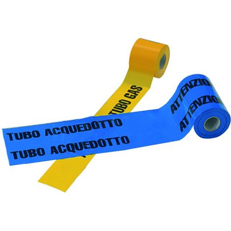 NASTRO AVVERTITORE DA INTERRO IN POLIETILENE - BLU TUBO ACQUA  H= 10 CM  L= 200 MT  - CAM