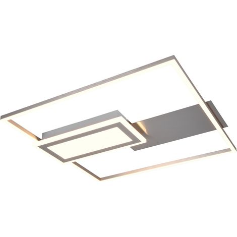 Plafonnier carré Spiro nickel 50cm - R67862907