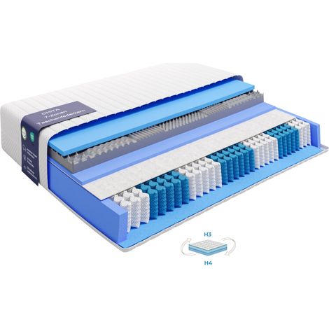 CHITA Taschenfederkernmatratze 120x200 cm, 20 cm hoch, wendbar, H3/H4, 7-Zonen, ergonomisch, atmungsaktiv, OEKO-TEX, 30 Nächte Probeschlaf