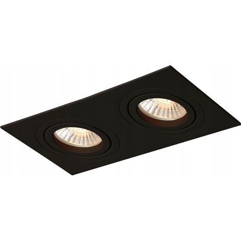 Lámpara empotrable Light Prestige Metis II 2x GU10 negra para baño (1/2)
