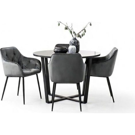 Conjunto de mesas y sillas para comedor Norsica 519 , 75x0x0cm, Diámetro: 110, Número de asientos: 4, Estilo: Contemporary
