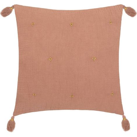 Coussin Déco à Pompons "Millo" 40x40cm Rose