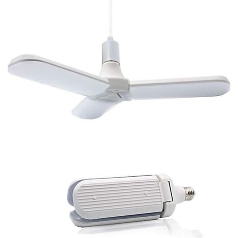Lumière pliable de lame de ventilateur d'ampoule de 45W E27 LED éclairage à haute luminosité d'économie d'énergie 85V / 265V blanc (1/5)