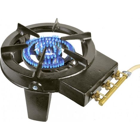 Facilitys – Réchaud à gaz 3 feux 7600 W – Butane et propane – Fonte robuste pour cuisson extérieure – Compatible bouteilles gaz