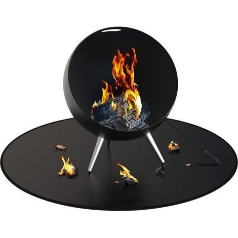 (rond - 61cm) tapis de fosse ignifuge tapis d'absorption d'huile ignifuge protège les terrasses et les Patios tapis de fosse ignifuge réutilisable et imperméable pour la pierre de béton de pelouse sou (1/5)