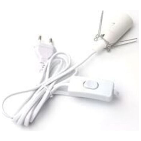 Câble pour lampe à sel avec interrupteur - E14-1,8 m - Douille pour lampe de sel, Blanc (1/3)