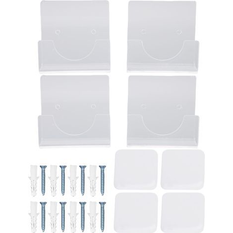Support de tringle de douche en acrylique Transparent, 4 pièces, retenue de rideau Transparent, adhésif, supports de Tension de salle de bains (1/5)
