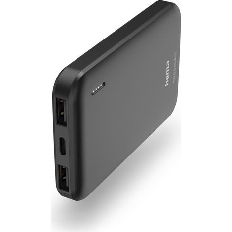 [PRODOTTO USATO] Hama Power Pack de Ricarica per Cellulari de 5000 mAh (Batteria Esterna, Ricarica Veloce, 2 Porte USB A, USB C, Spazioso, Leggero, Piccolo, Caricatore), Colore Grigio Antracite