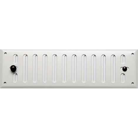 Centrale Brico – Grille aération VMC réglable en aluminium laqué 24 x 7 cm – Type à visser – Passage d'air 39 cm² – Compatible appareils à gaz