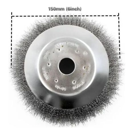 Tête de coupe-bordures 150/200 mm, brosse métallique fine, plaque de dépoussiérage et de désherbage pour tondeuse AquaForge (1/4)