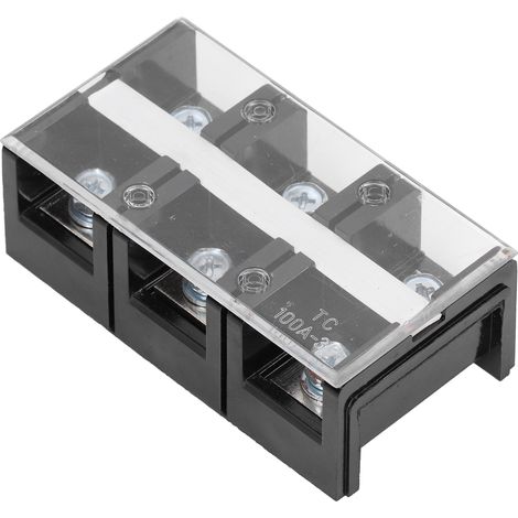 Bornier 2 rangées, barrette de connexion électrique avec couvercle, 600V AC, 6 points de contact, modèle 100ATC-1003 (1/5)