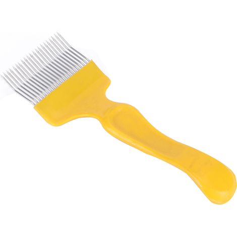 21 dents fourchette à désoperculer en acier inoxydable antidérapante jaune pour apiculture récolte de miel (1/5)