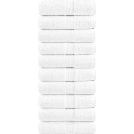 Serviettes d'invités haut de gamme SOLUND, lot de 10, blanches, 30 x 50 cm, 600 g/m² (1/5)