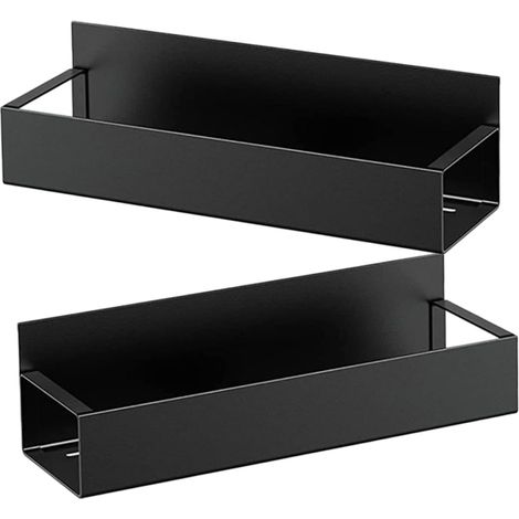 Porte-épices magnétique noir, rangement pour épices de cuisine, 2 pièces (1/5)
