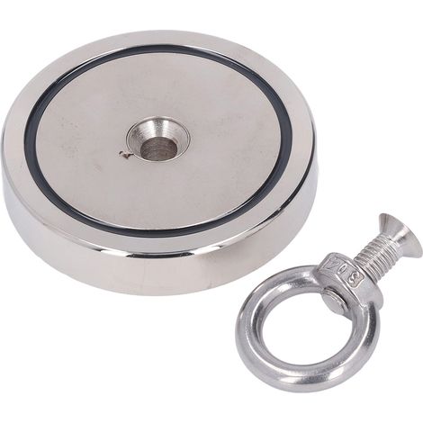 Aimant de pêche 360kg super puissant, force de traction extrême pour outils, récupération lourde, argenté, robuste (1/5)