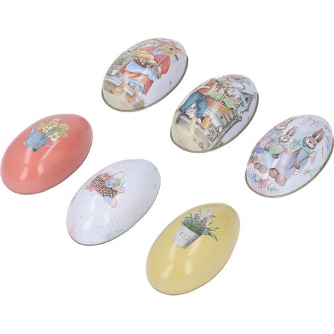Ensemble de bocaux en fer en forme d'œuf de Pâques, boîtes à bonbons, pots à bijoux pour la décoration des œufs de Pâques (1/5)