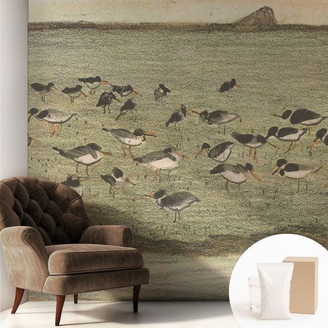 Papier peint intissé décoratif avec colle pour salon chambre et bureau Installation rapide Tranquillité aviaire 250x250 cm (1/5)