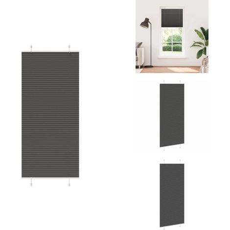 The Living Store Store plissé noir 85x200 cm largeur du tissu 84,4 cm polyester - Store zébré (1/5)