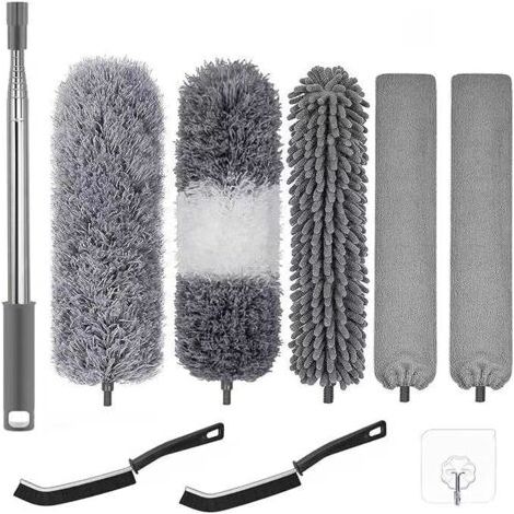Kombiniertes Staubwedel-Set für große Höhen – Ideal zum Reinigen von Wänden und Möbeln – Neunteiliges Set (1/4)