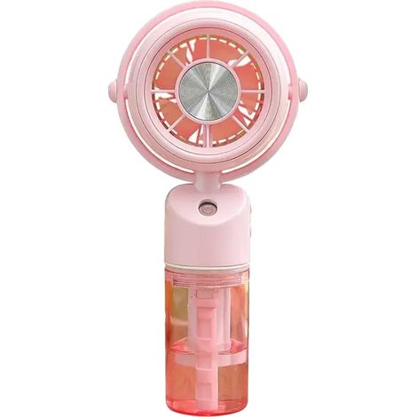 Handheld Nebelventilator, Einstellbare Geschwindigkeit, Tragbares Design, Rosa (1/2)