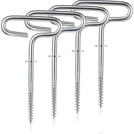 HONORNIC - Ancre pour abri de pêche sur glace, ancre pour cabane de pêche sur glace, accessoires pour tente de camping en acier au carbone (1/4)